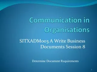 Communication in Organisations