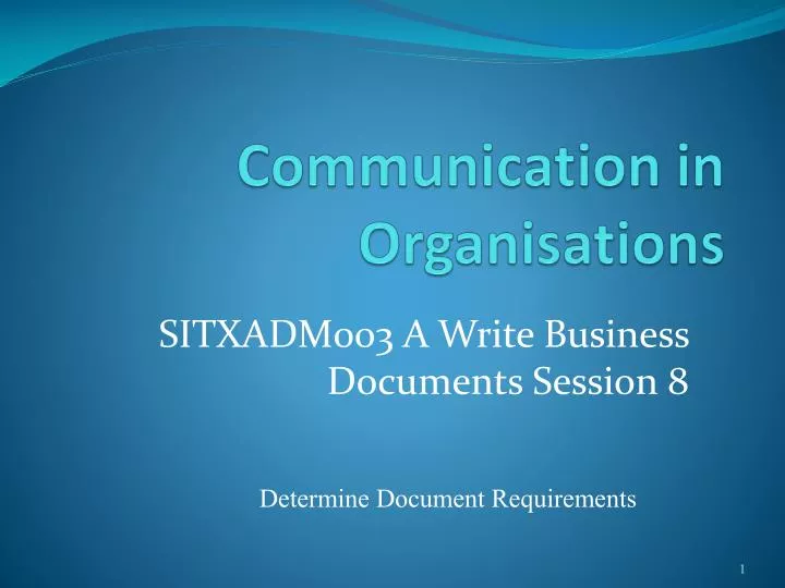 communication in organisations