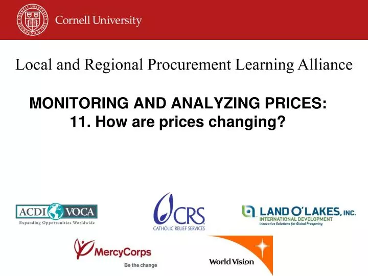 monitoring and analyzing prices 11 how are prices changing