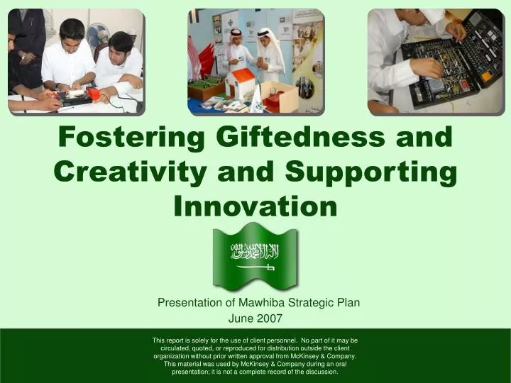 fostering giftedness and creativity and supporting innovation
