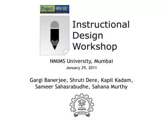 NMIMS University, Mumbai January 29, 2011