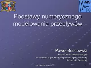 podstawy numerycznego modelowania przep yw w
