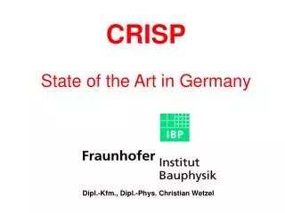 CRISP State of the Art in Germany