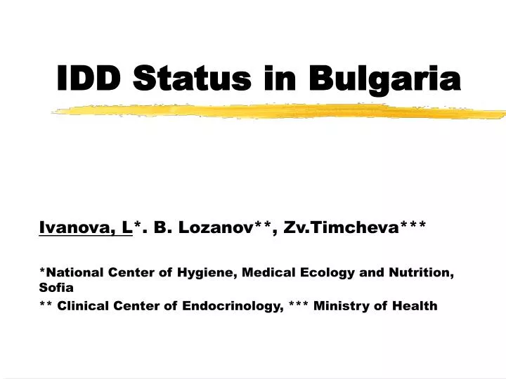 idd status in bulgaria
