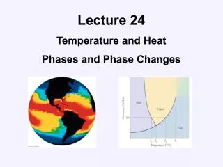 Lecture 24 Temperature and Heat Phases and Phase Changes