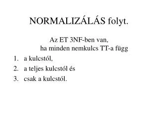 normaliz l s folyt