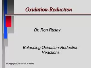 Oxidation-Reduction