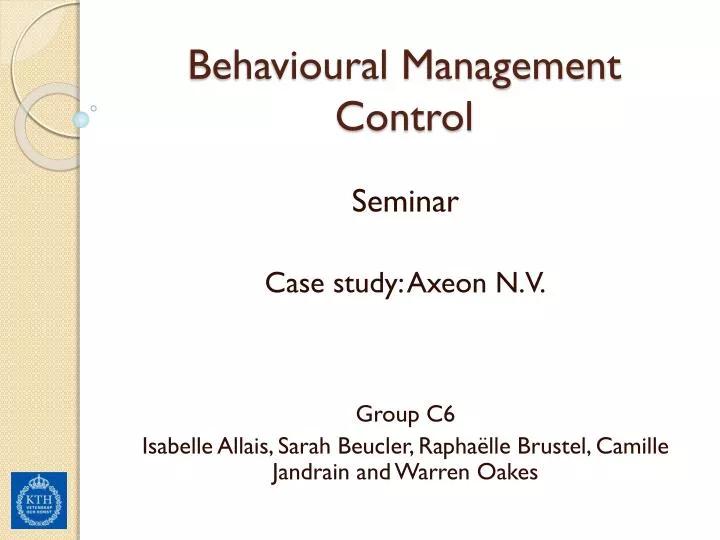 behavioural management control
