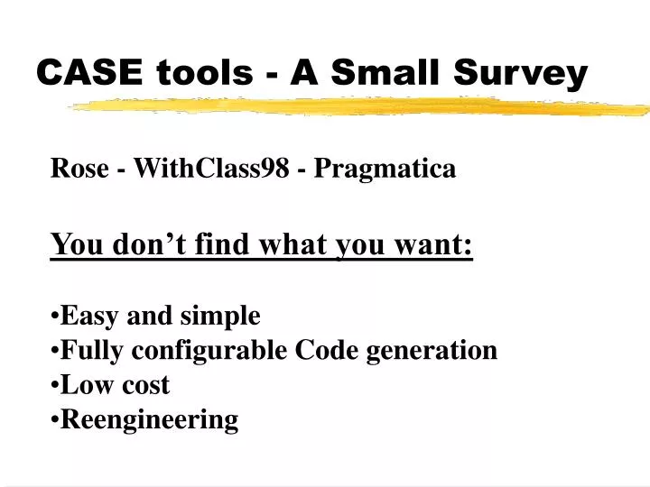 case tools a small survey