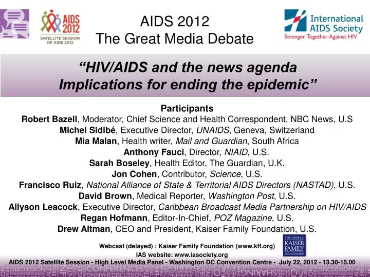 hiv aids and the news agenda implications for ending the epidemic