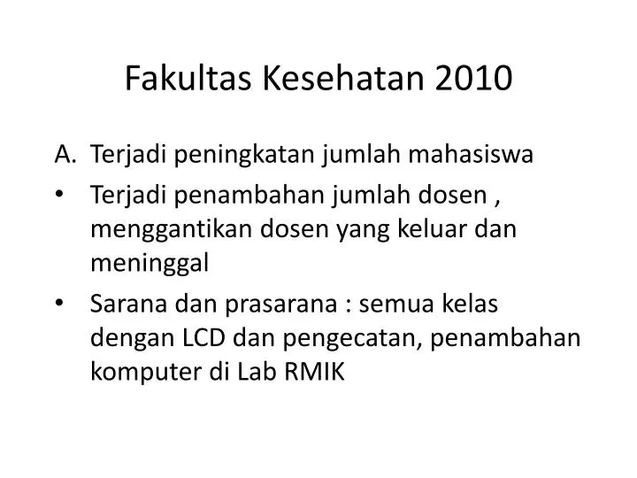 fakultas kesehatan 2010