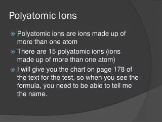 Polyatomic Ions