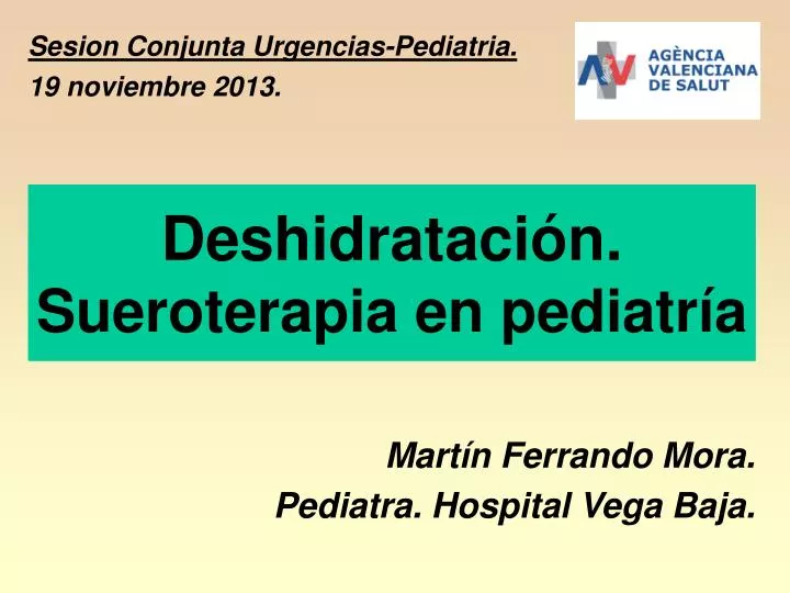 deshidrataci n sueroterapia en pediatr a