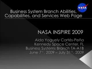 NASA INSPIRE 2009