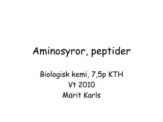 aminosyror peptider