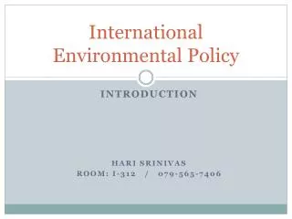 International Environmental Policy