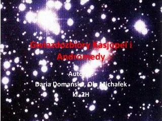 gwiazdozbiory kasjopei i andromedy