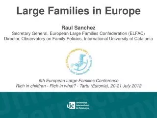 Large Families in Europe