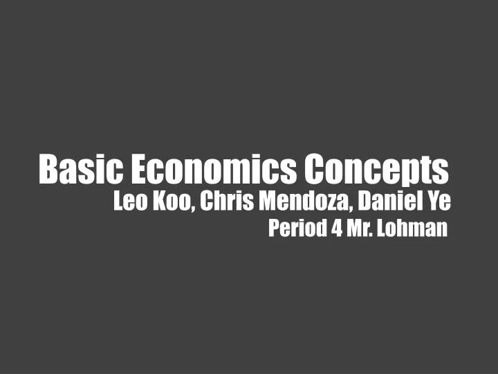 basic economics concepts