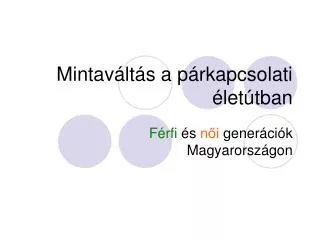 mintav lt s a p rkapcsolati let tban