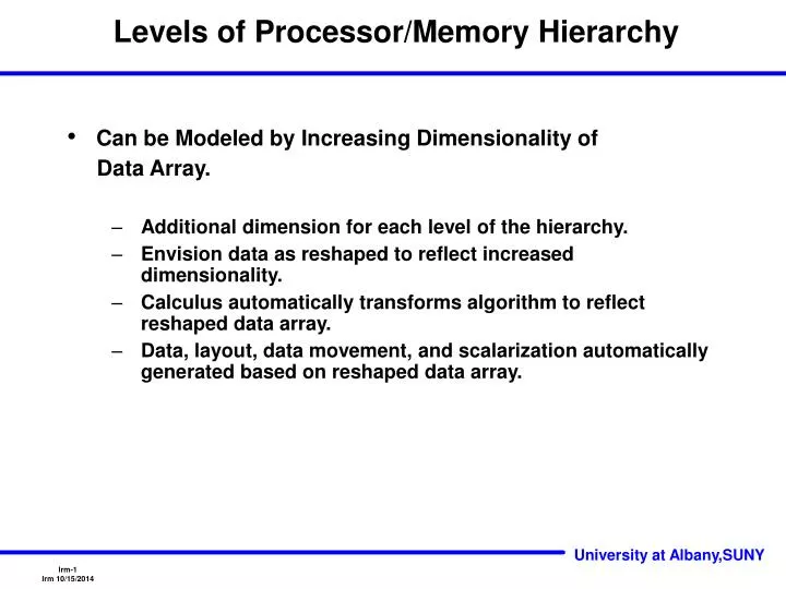 levels of processor memory hierarchy