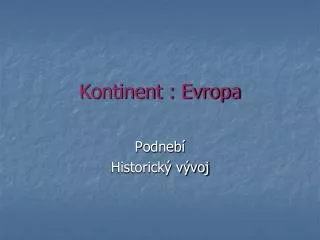 kontinent evropa