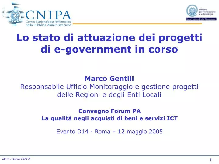 convegno forum pa la qualit negli acquisti di beni e servizi ict evento d14 roma 12 maggio 2005