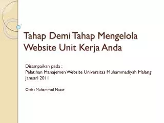 tahap demi tahap mengelola website unit kerja anda