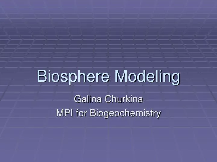 biosphere modeling