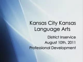 Kansas City Kansas Language Arts