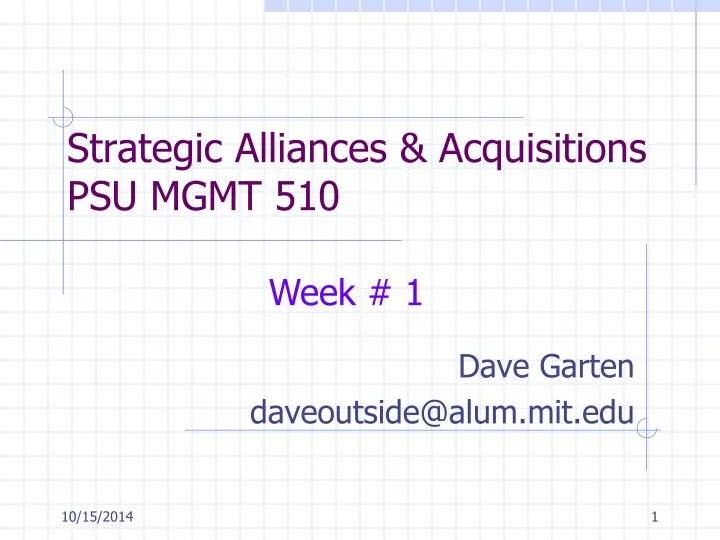 strategic alliances acquisitions psu mgmt 510