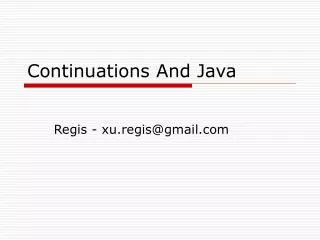 Continuations And Java