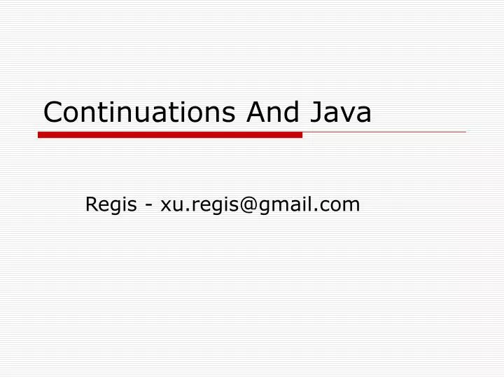 continuations and java