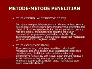 metode metode penelitian