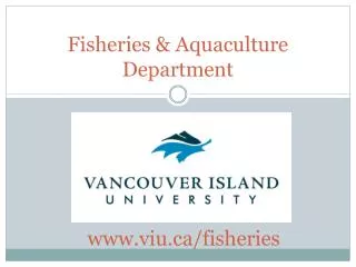 Fisheries &amp; Aquaculture Department