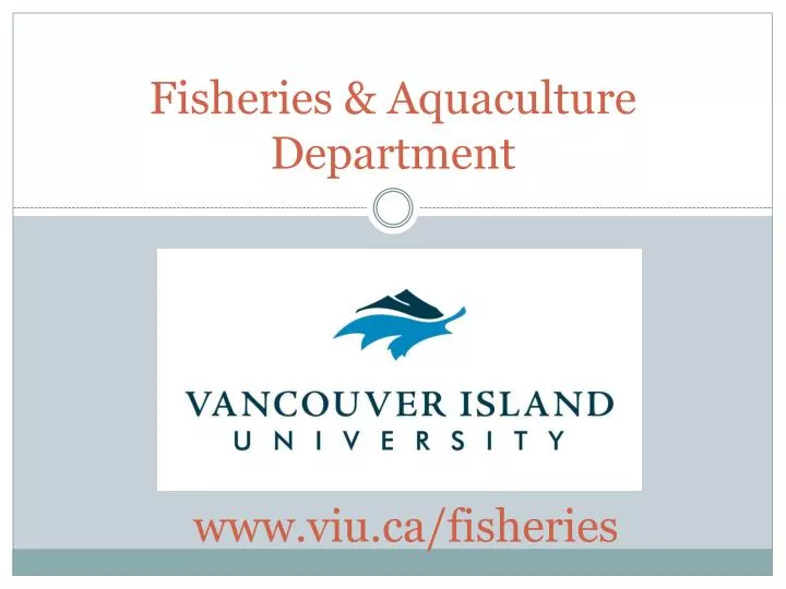 fisheries aquaculture department