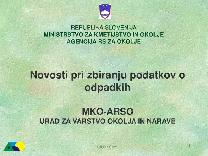 republika slovenija ministrstvo za kmetijstvo in okolje agencija rs za okolje