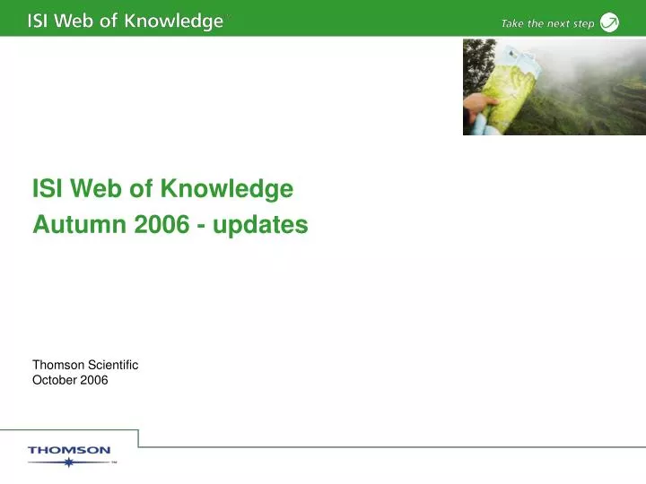 isi web of knowledge autumn 2006 updates