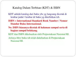 katalog dalam terbitan kdt isbn
