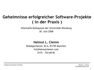 geheimnisse erfolgreicher software projekte in der praxis