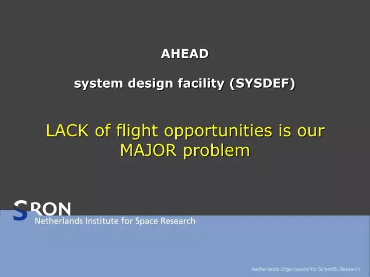 ahead system design facility sysdef