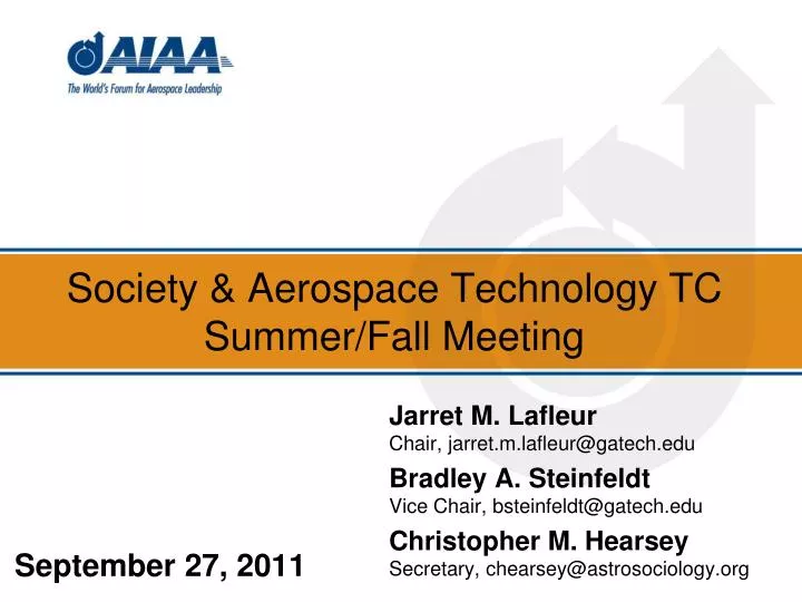 society aerospace technology tc summer fall meeting