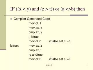 IF ((x &lt; y) and (z &gt; t)) or (a &lt;&gt;b) then