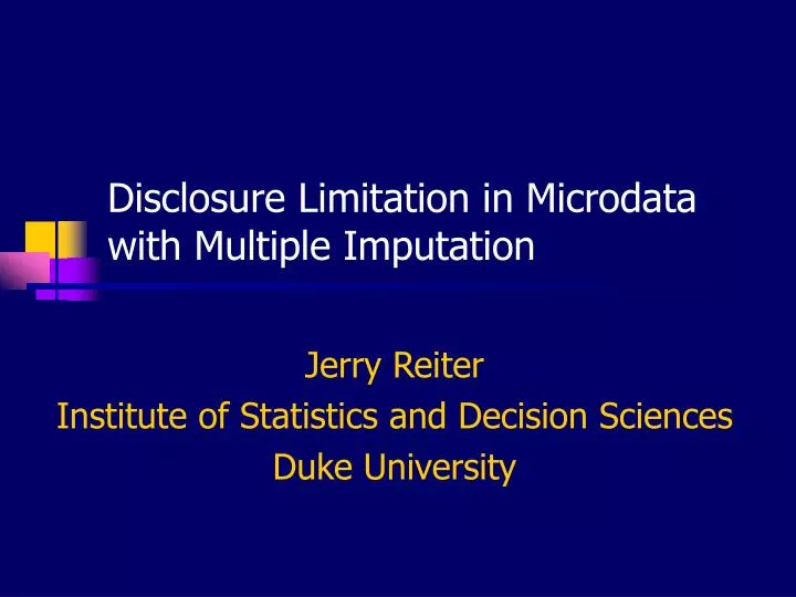 disclosure limitation in microdata with multiple imputation