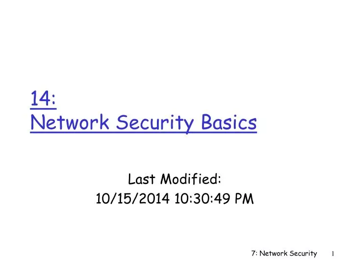 14 network security basics