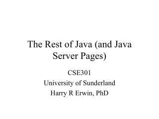 the rest of java and java server pages