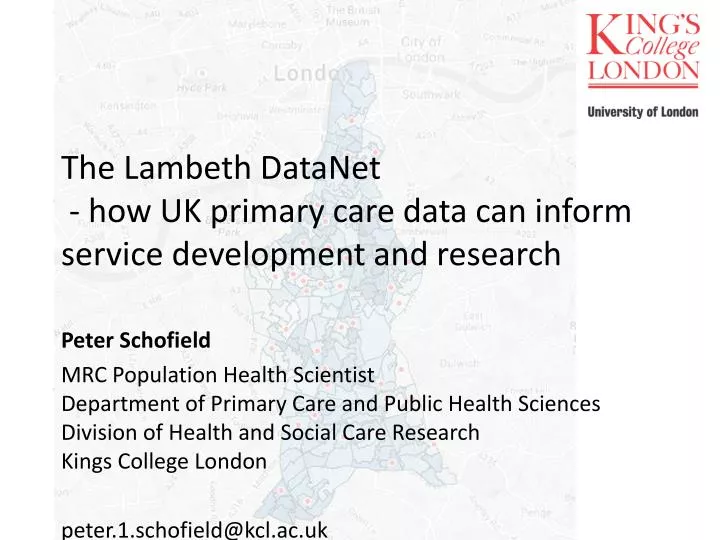 the lambeth datanet h ow uk primary care data can inform service development and research