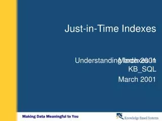Just-in-Time Indexes
