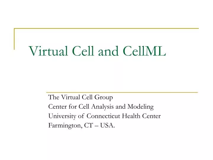 virtual cell and cellml