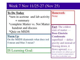 Week 7 Nov 11/25-27 (Nov 25)